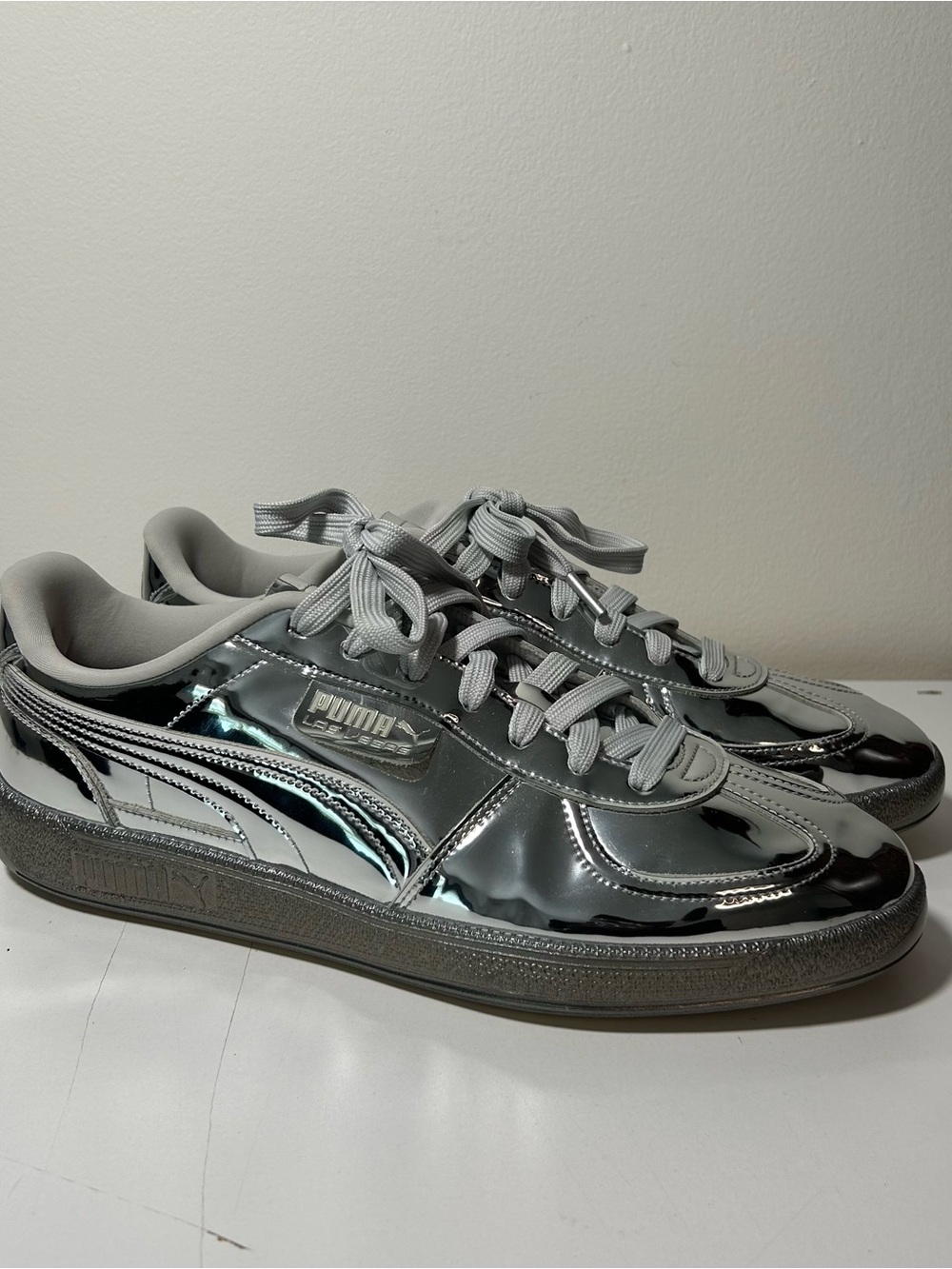 Puma Silver Metallic Low-Top Sneakers men’s 13